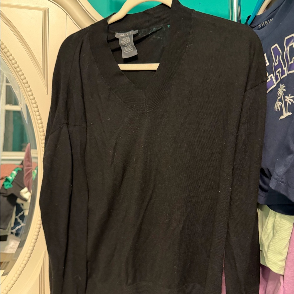 Matty M Black V-Neck Men's Sweater